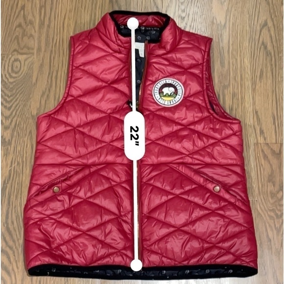 Ivory ella vest red size small S romantic utility windbreaker - Picture 9 of 9
